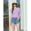 Ekouaer Cotton Pajamas for Women Set 2 Piece Cap Sleeve Pjs Shorts Set Lounge Sets Sleepwear S-XXL(Light Purple)