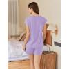 Ekouaer Cotton Pajamas for Women Set 2 Piece Cap Sleeve Pjs Shorts Set Lounge Sets Sleepwear S-XXL(Light Purple)