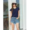 Ekouaer Cotton Pajamas for Women Set 2 Piece Cap Sleeve Pjs Shorts Set Lounge Sets Sleepwear S-XXL(Navy Blue2)