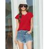 Ekouaer Cotton Pajamas for Women Set 2 Piece Cap Sleeve Pjs Shorts Set Lounge Sets Sleepwear S-XXL(Red)