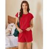 Ekouaer Cotton Pajamas for Women Set 2 Piece Cap Sleeve Pjs Shorts Set Lounge Sets Sleepwear S-XXL(Red)