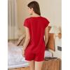 Ekouaer Cotton Pajamas for Women Set 2 Piece Cap Sleeve Pjs Shorts Set Lounge Sets Sleepwear S-XXL(Red)