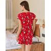 Ekouaer Cotton Pajamas for Women Set 2 Piece Cap Sleeve Pjs Shorts Set Lounge Sets Sleepwear S-XXL(Red Christmas Pattern)