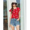 Ekouaer Cotton Pajamas for Women Set 2 Piece Cap Sleeve Pjs Shorts Set Lounge Sets Sleepwear S-XXL(Red Christmas Pattern)