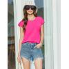 Ekouaer Cotton Pajamas for Women Set 2 Piece Cap Sleeve Pjs Shorts Set Lounge Sets Sleepwear S-XXL(Rose Red)