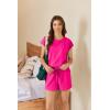 Ekouaer Cotton Pajamas for Women Set 2 Piece Cap Sleeve Pjs Shorts Set Lounge Sets Sleepwear S-XXL(Rose Red)
