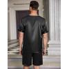 Ekouaer Men Silk Pajamas Set 2 Piece Pjs Soft Satin Sleepwear Shorts Button Down Tops Loungewear with Pockets(Black)