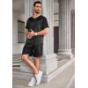 Ekouaer Men Silk Pajamas Set 2 Piece Pjs Soft Satin Sleepwear Shorts Button Down Tops Loungewear with Pockets(Black)