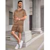 Ekouaer Men Silk Pajamas Set 2 Piece Pjs Soft Satin Sleepwear Shorts Button Down Tops Loungewear with Pockets(Gold Geometric)