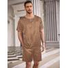 Ekouaer Men Silk Pajamas Set 2 Piece Pjs Soft Satin Sleepwear Shorts Button Down Tops Loungewear with Pockets(Gold Geometric)