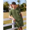 Ekouaer Men’s Pajamas Set Casual Short Sleeve Shirts and Shorts Soft 2 Piece Loungewear With Pockets(Army Green)