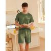 Ekouaer Men’s Pajamas Set Casual Short Sleeve Shirts and Shorts Soft 2 Piece Loungewear With Pockets(Army Green)