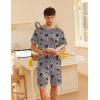 Ekouaer Men’s Pajamas Set Casual Short Sleeve Shirts and Shorts Soft 2 Piece Loungewear With Pockets(Bbq)