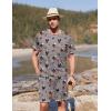 Ekouaer Men’s Pajamas Set Casual Short Sleeve Shirts and Shorts Soft 2 Piece Loungewear With Pockets(Bbq)