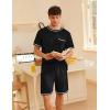 Ekouaer Men’s Pajamas Set Casual Short Sleeve Shirts and Shorts Soft 2 Piece Loungewear With Pockets(Black)