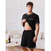 Ekouaer Men’s Pajamas Set Casual Short Sleeve Shirts and Shorts Soft 2 Piece Loungewear With Pockets(Black)