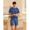 Ekouaer Men’s Pajamas Set Casual Short Sleeve Shirts and Shorts Soft 2 Piece Loungewear With Pockets(Blue)