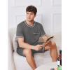 Ekouaer Men’s Pajamas Set Casual Short Sleeve Shirts and Shorts Soft 2 Piece Loungewear With Pockets(Dark Grey)