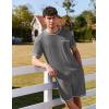 Ekouaer Men’s Pajamas Set Casual Short Sleeve Shirts and Shorts Soft 2 Piece Loungewear With Pockets(Dark Grey)
