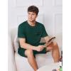 Ekouaer Men’s Pajamas Set Casual Short Sleeve Shirts and Shorts Soft 2 Piece Loungewear With Pockets(Green)