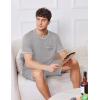 Ekouaer Men’s Pajamas Set Casual Short Sleeve Shirts and Shorts Soft 2 Piece Loungewear With Pockets(Light Grey)