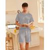 Ekouaer Men’s Pajamas Set Casual Short Sleeve Shirts and Shorts Soft 2 Piece Loungewear With Pockets(Light Grey)