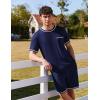 Ekouaer Men’s Pajamas Set Casual Short Sleeve Shirts and Shorts Soft 2 Piece Loungewear With Pockets(Navy Blue)
