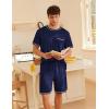 Ekouaer Men’s Pajamas Set Casual Short Sleeve Shirts and Shorts Soft 2 Piece Loungewear With Pockets(Navy Blue)