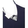 Ekouaer Nightgown Satin Lingerie Sleeveless Sleep Dress Babydoll Nightie Slip Chemise(Navy Blue)