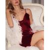 Ekouaer Nightgown Satin Lingerie Sleeveless Sleep Dress Babydoll Nightie Slip Chemise(Wine Red 2)