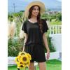 Ekouaer Pajama Set for Women 2 Piece Lounge Set Short Sleeve Pjs Tops and Shorts Soft Sleepwear S-XXL(Solid-black)