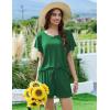 Ekouaer Pajama Set for Women 2 Piece Lounge Set Short Sleeve Pjs Tops and Shorts Soft Sleepwear S-XXL(Solid-green)