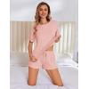 Ekouaer Pajama Set for Women Viscose from Bamboo Short Sleeve Tops and Shorts Set 2 Piece Lounge Set(Pink)
