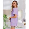 Ekouaer Pajama Set for Women Viscose from Bamboo Short Sleeve Tops and Shorts Set 2 Piece Lounge Set(Purple)