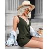Ekouaer Pajama Sets for Women 2 Piece Tank Top and Shorts Waffle Knit Lounge Set with Lace V-neck PJ Loungewear(Army Green)