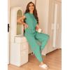 Ekouaer Pajamas for Women 2 Piece Lounge Sets Cap Sleeve Loungewear Top with Joggers Pants S-XXL(Gray Green)