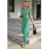 Ekouaer Pajamas for Women 2 Piece Lounge Sets Cap Sleeve Loungewear Top with Joggers Pants S-XXL(Gray Green)