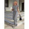 Ekouaer Pajamas for Women 2 Piece Lounge Sets Cap Sleeve Loungewear Top with Joggers Pants S-XXL(Light Grey)