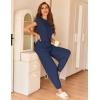 Ekouaer Pajamas for Women 2 Piece Lounge Sets Cap Sleeve Loungewear Top with Joggers Pants S-XXL(Navy)