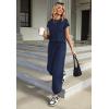 Ekouaer Pajamas for Women 2 Piece Lounge Sets Cap Sleeve Loungewear Top with Joggers Pants S-XXL(Navy)