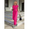 Ekouaer Pajamas for Women 2 Piece Lounge Sets Cap Sleeve Loungewear Top with Joggers Pants S-XXL(Rose Red)