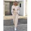 Ekouaer Pajamas for Women Set 2 Pack Lounge Set Short Sleeve Pjs Joggers Long Pants Loungepwear with Pockets(Black+champagne)