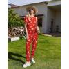 Ekouaer Pajamas for Women Set 2 Pack Lounge Set Short Sleeve Pjs Joggers Long Pants Loungepwear with Pockets(Green Christmas+red Deer)
