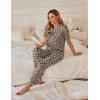Ekouaer Pajamas for Women Set 2 Pack Lounge Set Short Sleeve Pjs Joggers Long Pants Loungepwear with Pockets(Leopard+black)