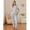 Ekouaer Pajamas for Women Set 2 Pack Lounge Set Short Sleeve Pjs Joggers Long Pants Loungepwear with Pockets(Light Gray Star+dark Gray)