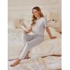 Ekouaer Pajamas for Women Set 2 Pack Lounge Set Short Sleeve Pjs Joggers Long Pants Loungepwear with Pockets(Light Gray+green)