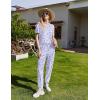 Ekouaer Pajamas for Women Set 2 Pack Lounge Set Short Sleeve Pjs Joggers Long Pants Loungepwear with Pockets(Pink Love+white Butterfly)