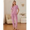 Ekouaer Pajamas for Women Set 2 Pack Lounge Set Short Sleeve Pjs Joggers Long Pants Loungepwear with Pockets(Pink Love+white Butterfly)
