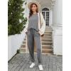 Ekouaer Pajamas for Women Set 2 Pack Lounge Set Short Sleeve Pjs Joggers Long Pants Loungepwear with Pockets(Prange Pink+dark Gray)