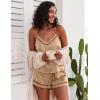 Ekouaer Pajamas for Women Set Silk Satin Pjs Sexy Lingerie Sleepwear Cami Shorts Set Summer Nightwear S-XXL(Beige)